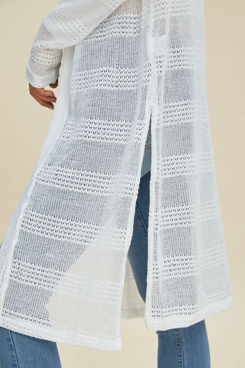 Double Take Full Size Open Front Longline Cardigan - Love Salve