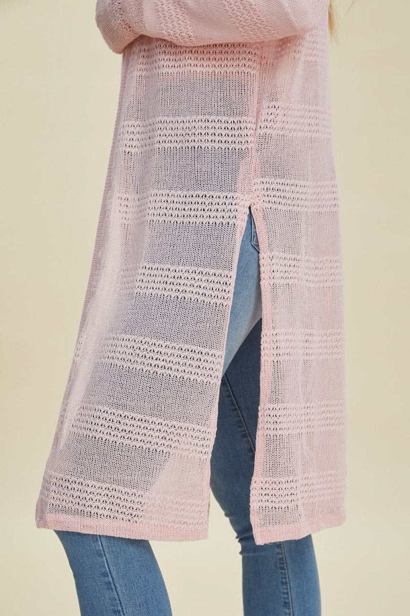 Double Take Full Size Open Front Longline Cardigan - Love Salve