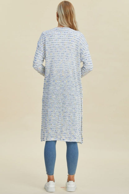 Double Take Full Size Open Front Longline Cardigan - Love Salve