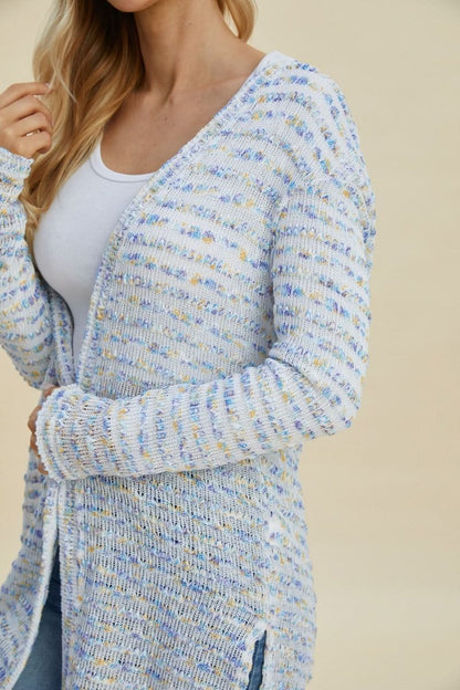 Double Take Full Size Open Front Longline Cardigan - Love Salve