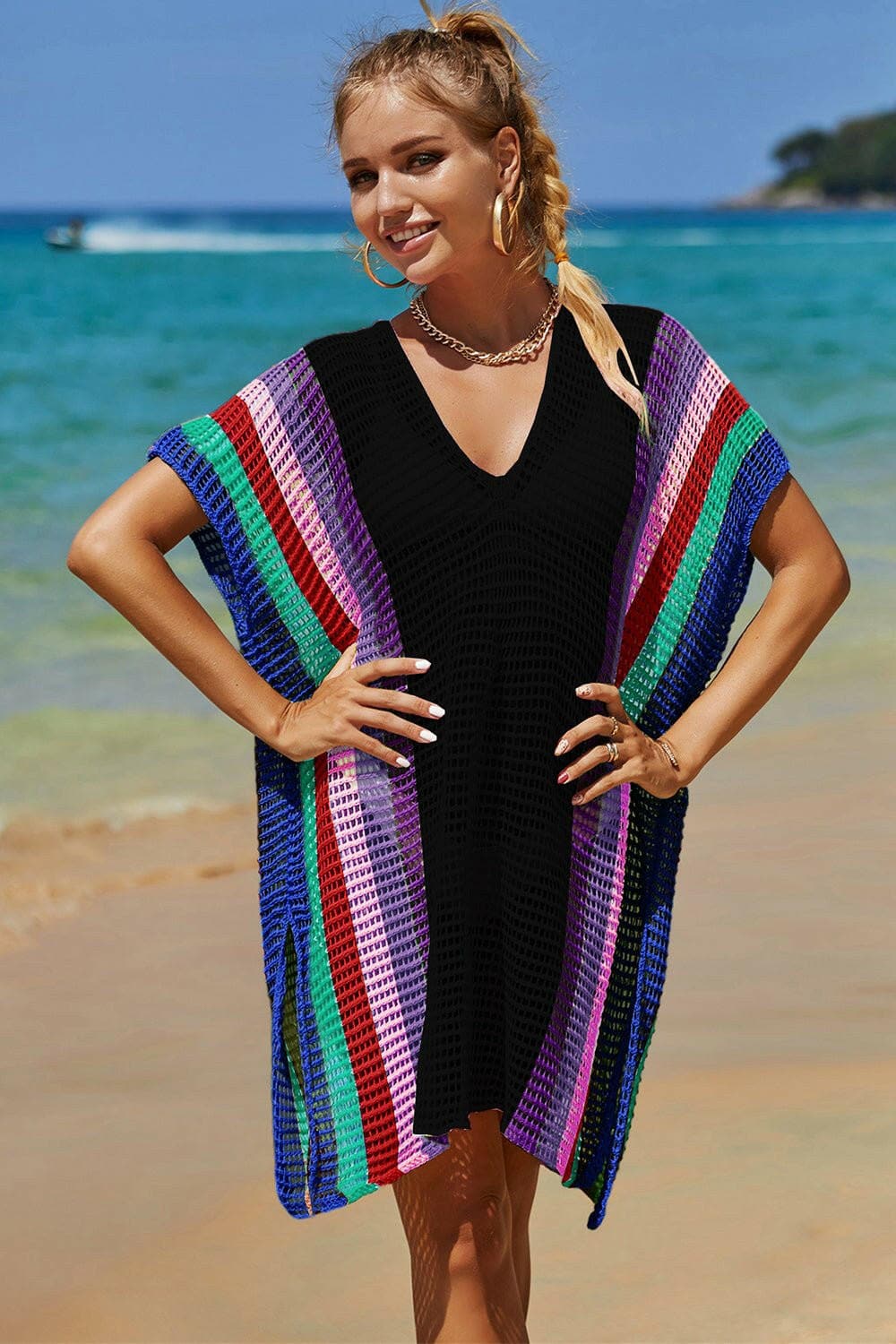 Elevate your Style with the Openwork Striped Knit Cover UpElevate your Style with the Openwork Striped Knit Cover Up
 
 
Unique Design: Stand out with the captivating openwork striped pattern for a touch of sophistication.
Love Salve Openwork Striped Knit CoverColor