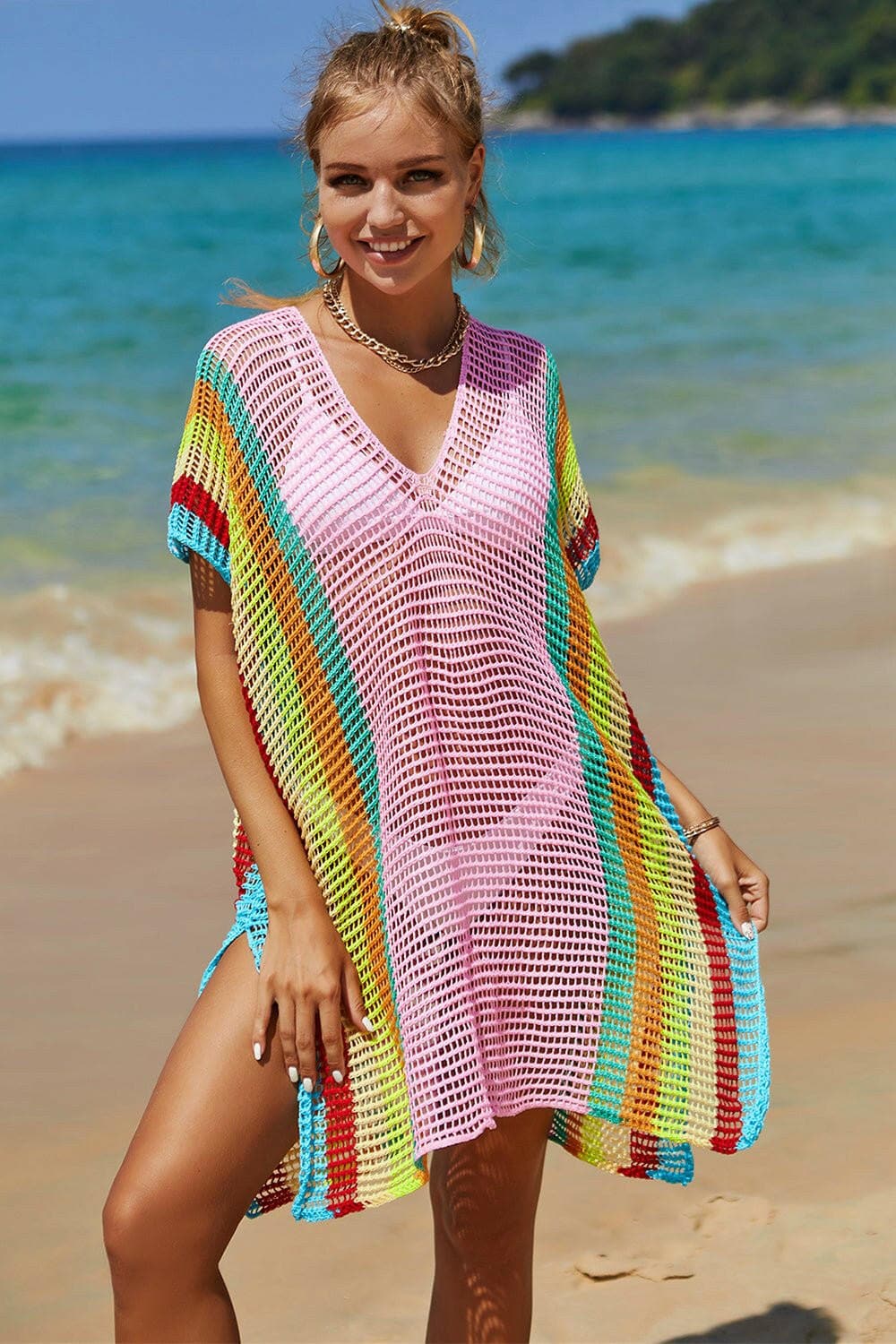 Elevate your Style with the Openwork Striped Knit Cover UpElevate your Style with the Openwork Striped Knit Cover Up
 
 
Unique Design: Stand out with the captivating openwork striped pattern for a touch of sophistication.
Love Salve Openwork Striped Knit CoverColor