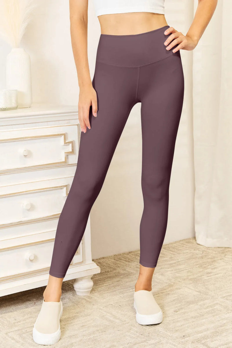 Double Take Wide Waistband Sports Leggings for Comfort - Love Salve 