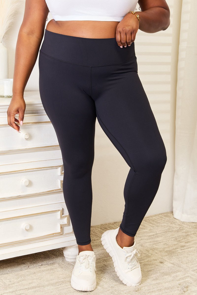 Double Take Wide Waistband Sports Leggings for Comfort - Love Salve 