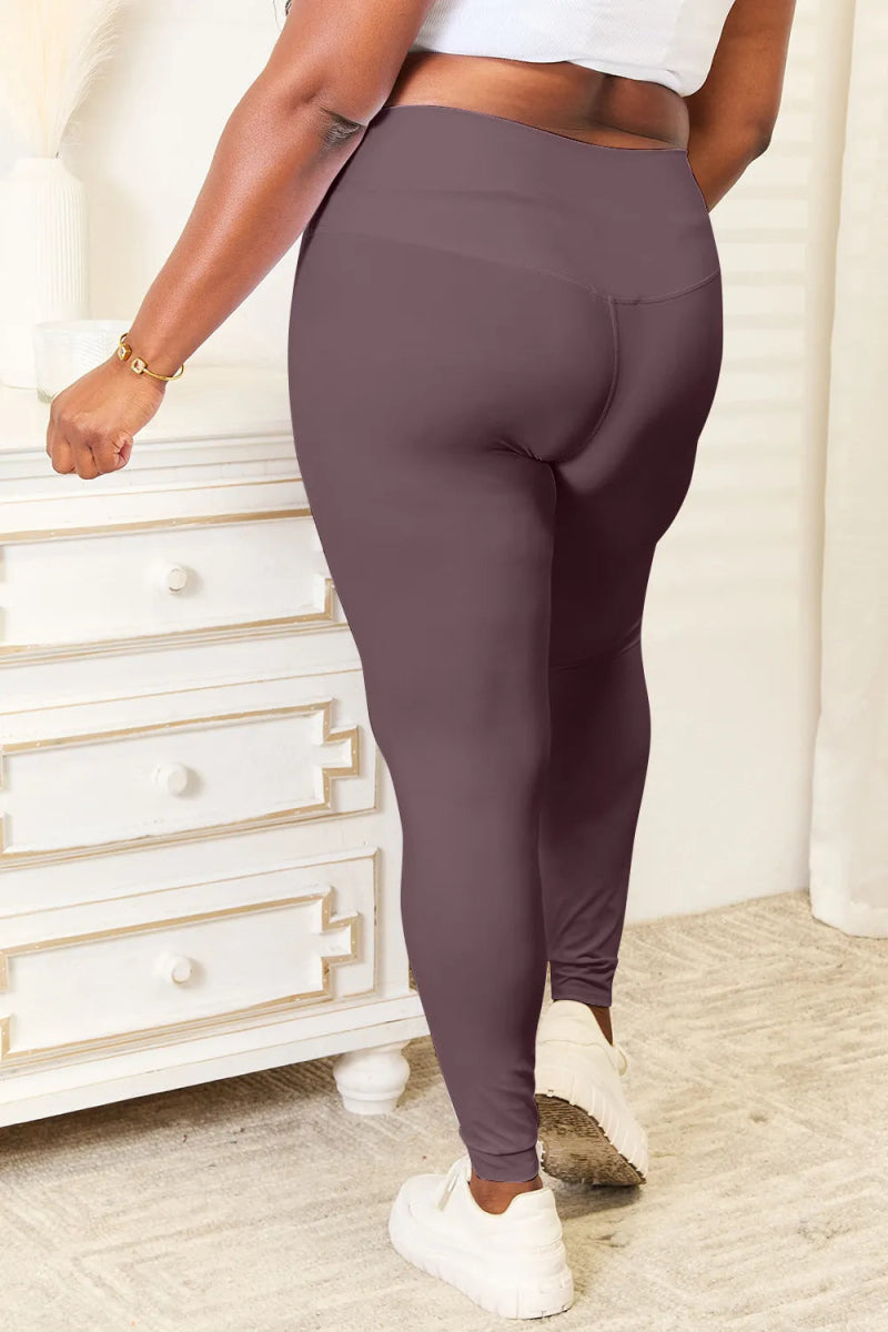 Double Take Wide Waistband Sports Leggings for Comfort - Love Salve 