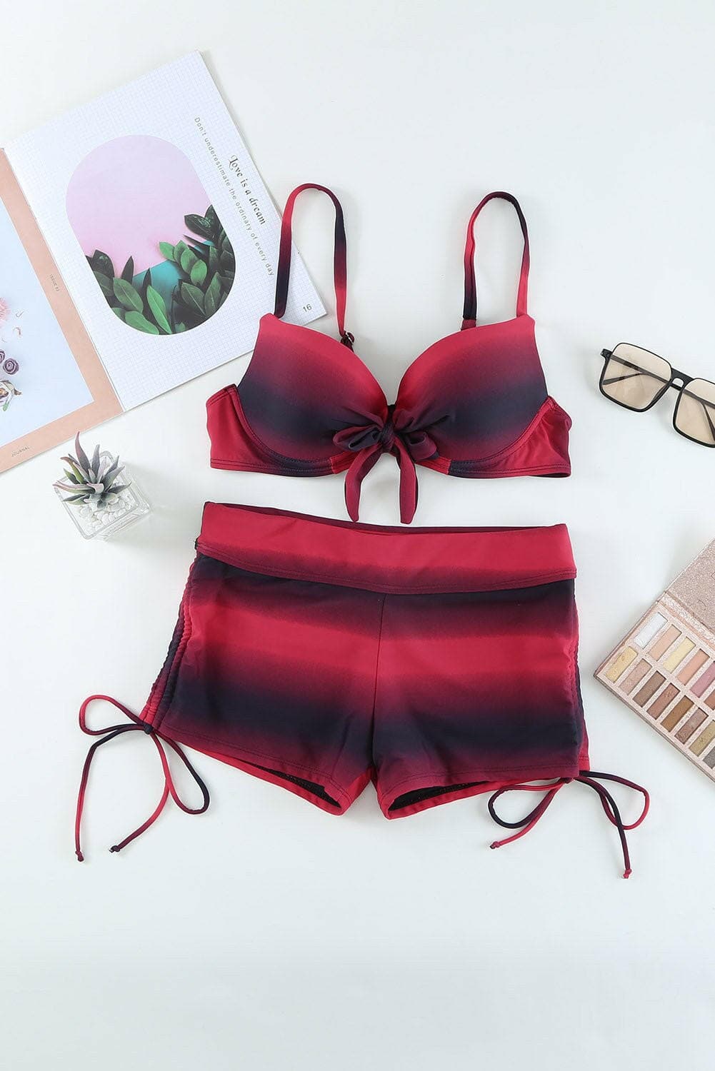 Drawstring Sweetheart Neck Bikini Set - Love Salve