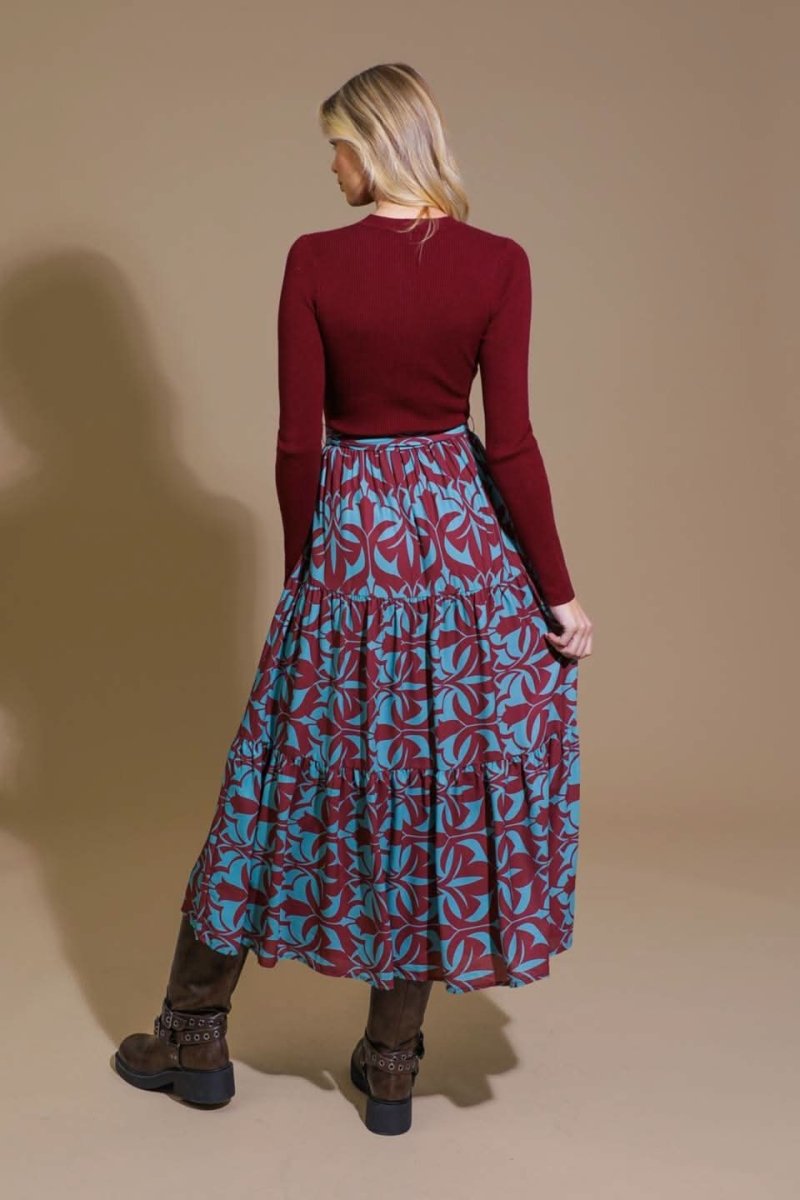 DREAM AVENUE SWEATER TOP AND WOVEN MIDI DRESS - Love Salve
