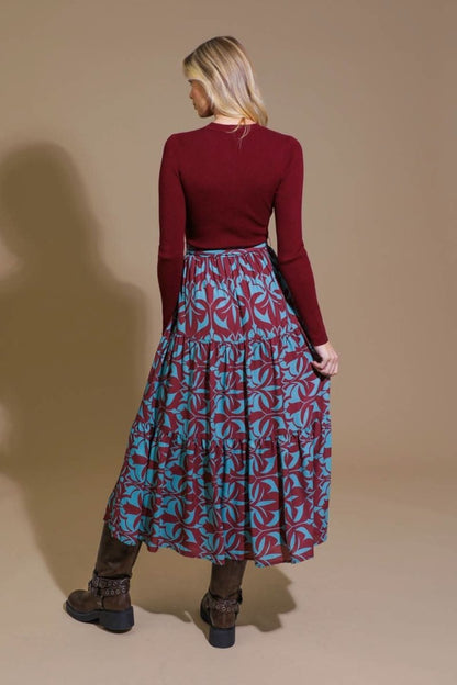 DREAM AVENUE SWEATER TOP AND WOVEN MIDI DRESS - Love Salve