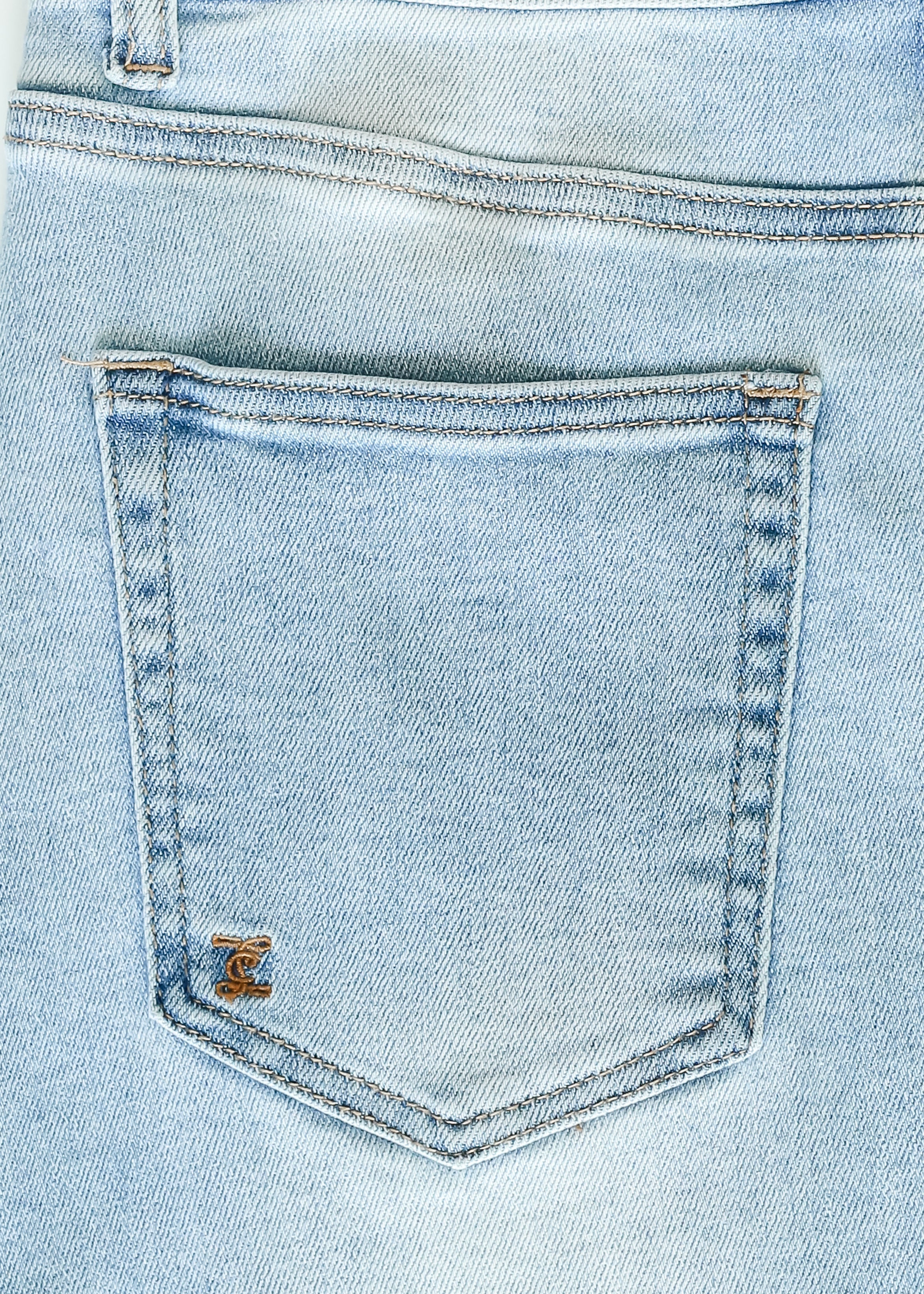 Drew Raw Hem Midi Denim Skirt Inherit Co.