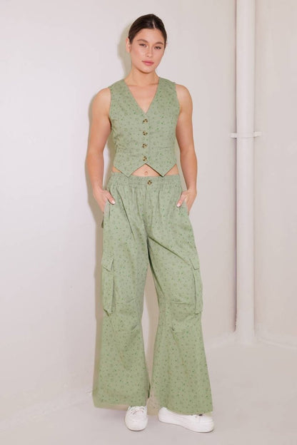 DRIFTING CURRENTS OLIVE WOVEN VEST - Love Salve