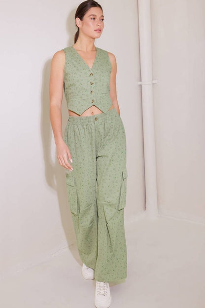 DRIFTING CURRENTS OLIVE WOVEN VEST - Love Salve
