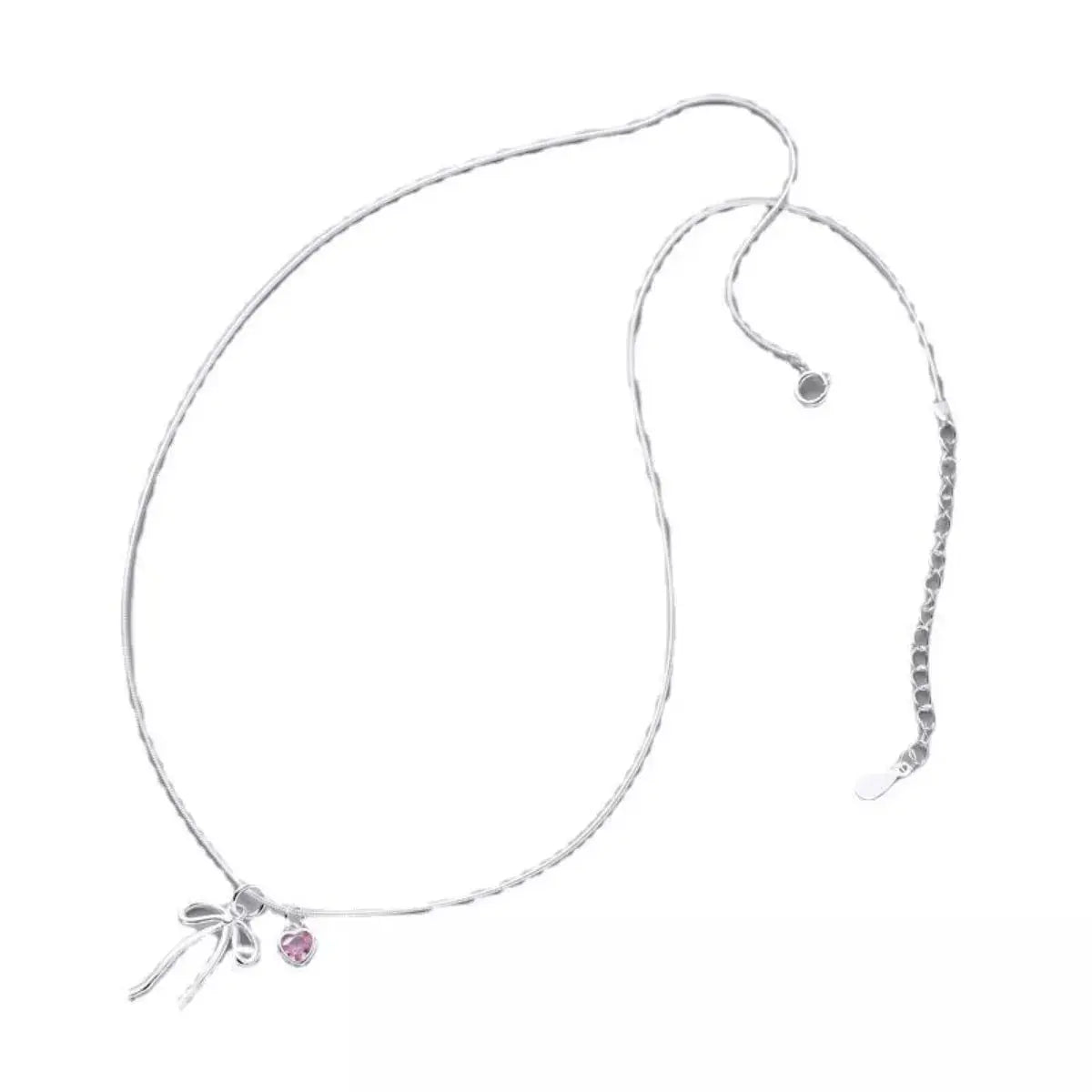 Bow & Heart Pendant Necklace Simply Love