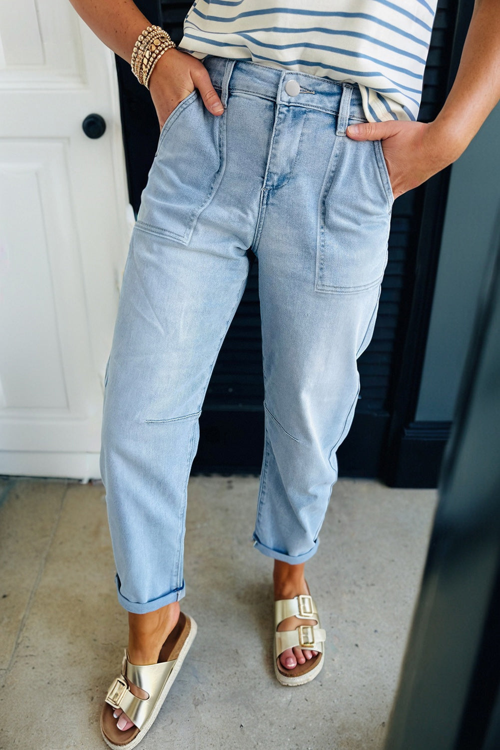 Dear-Lover Dropshipping Beau Blue High Rise Barrel Relaxed Dear-Lover Dropshipping