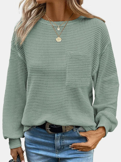 Round Neck Long Sleeve T-Shirt.