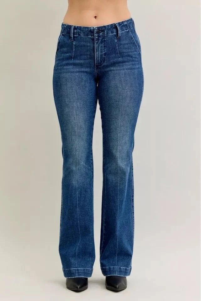 Judy Blue Full Size Mid Rise Bootcut Jeans with Welt Pockets Plus Size Coco’s Tee Boutique