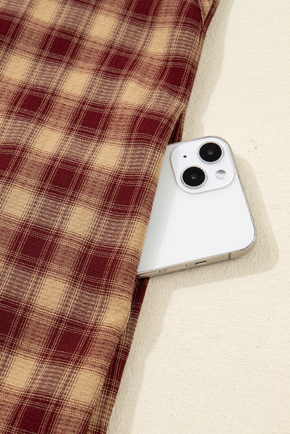 Red Plaid Ruffled Long Sleeve Patchwork Shirt Dress Dear-Lover Dropshipping