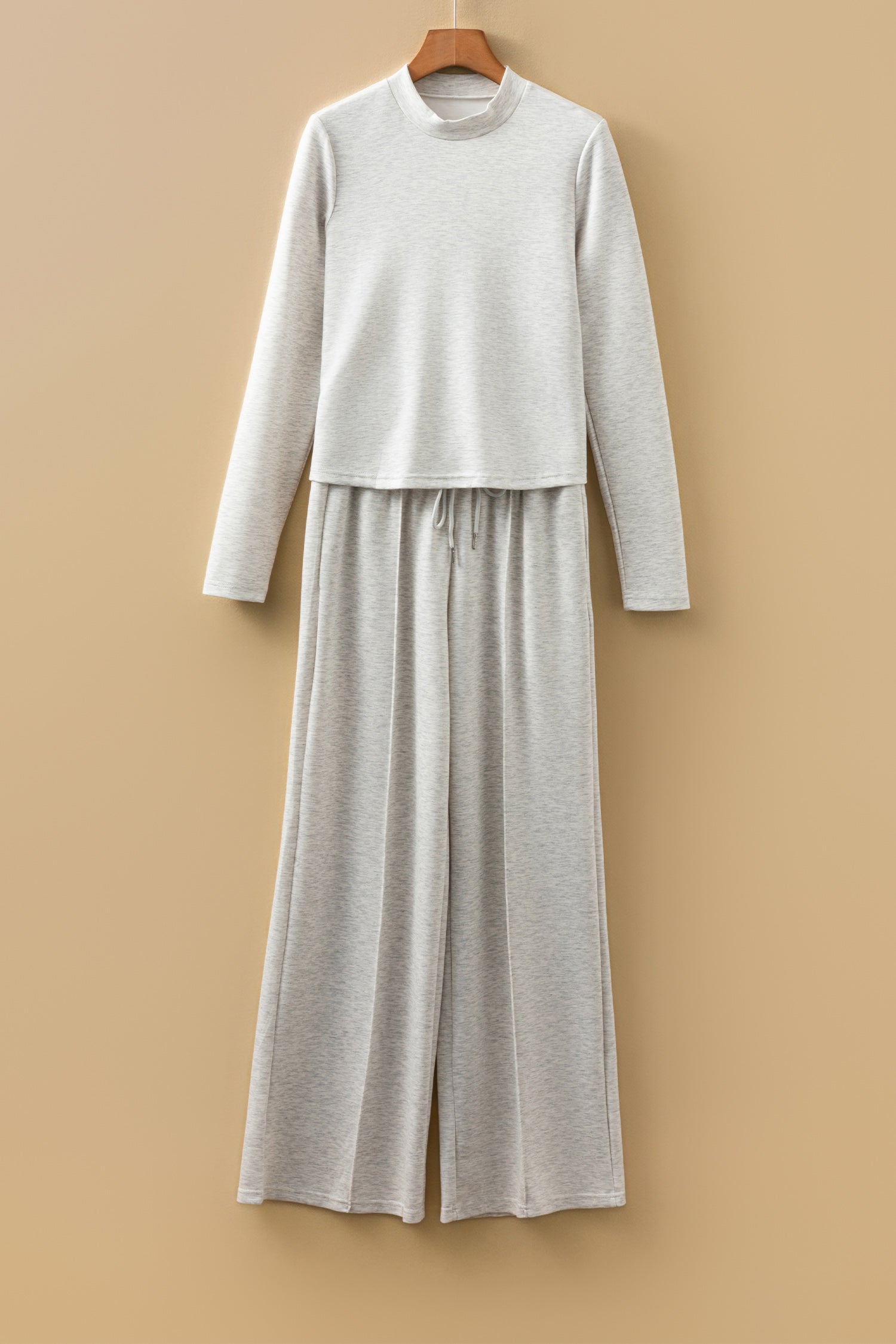 Dear-Lover Grey Knit Set Women's Casual Loungewear Set Slim Fit, High Neck Dear-Lover Dropshipping