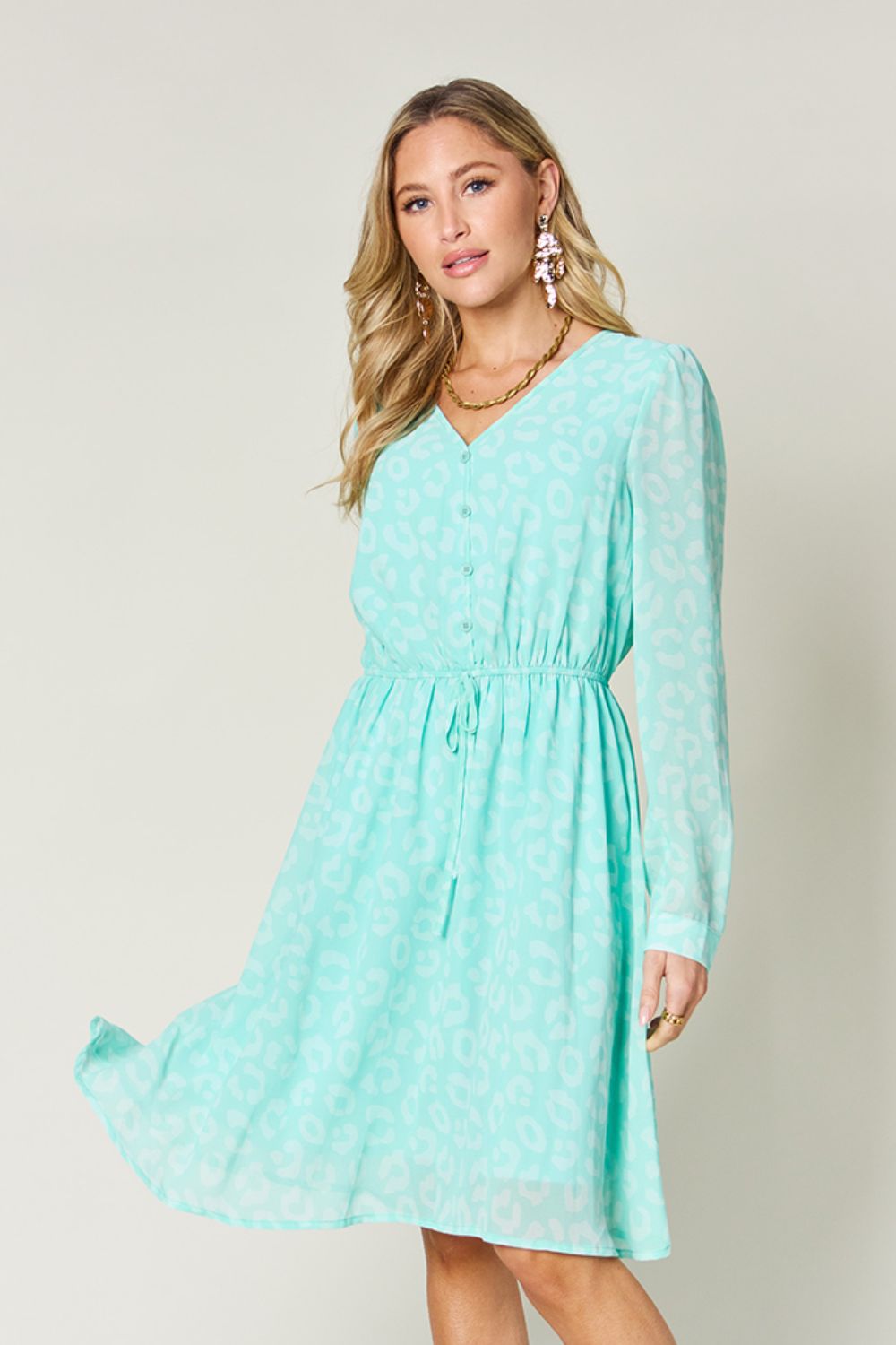 Double Take: Ruched V-Neck Dress