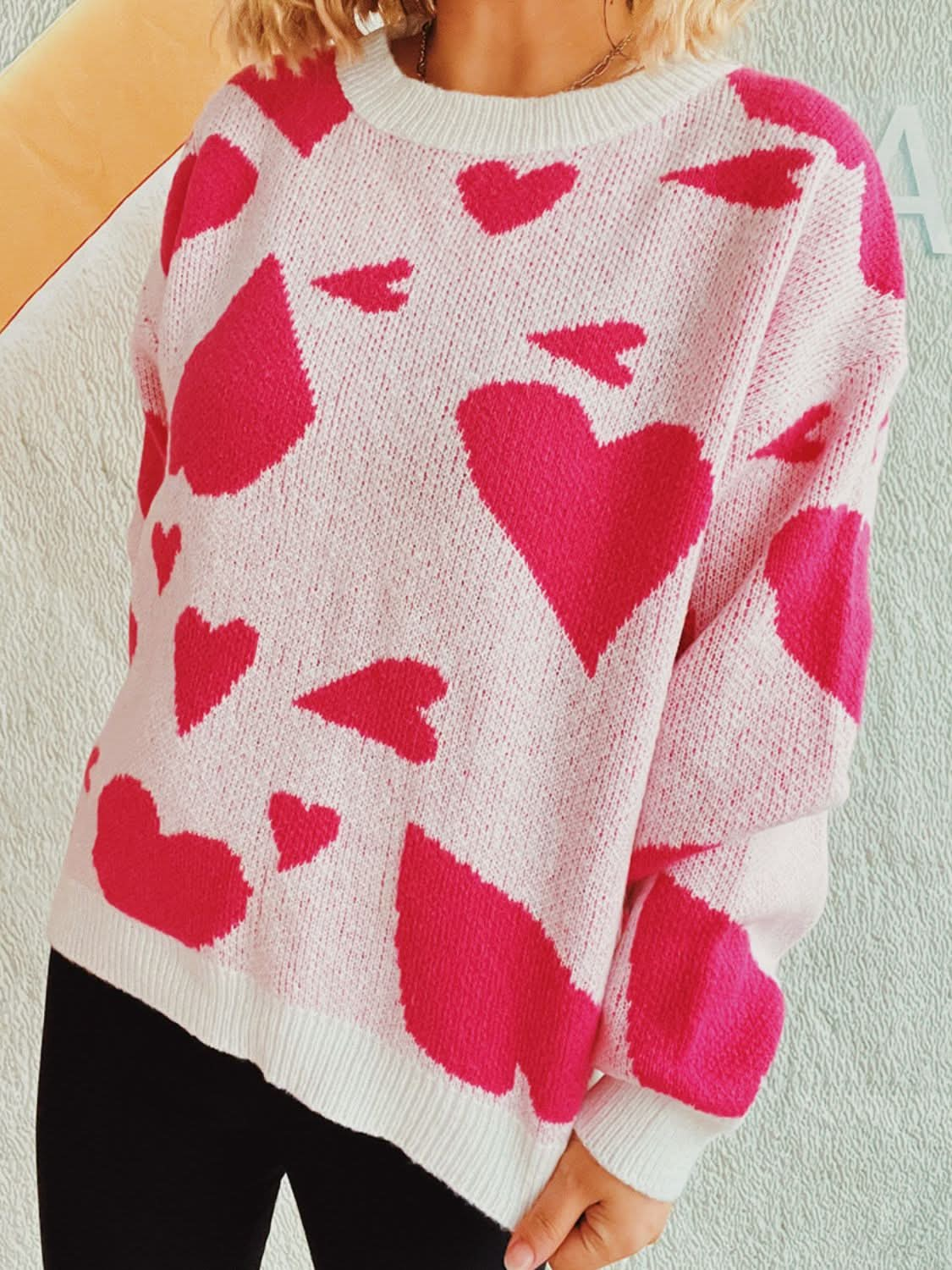 Charming heart-patterned sweater