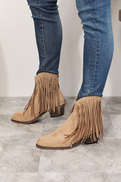 Legend Women's Fringe Cowboy Western Ankle Boots.