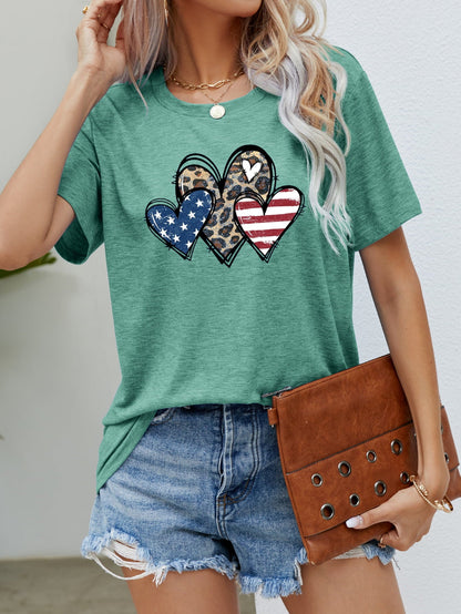 Simply Love: Patriotic Leopard Heart Tee