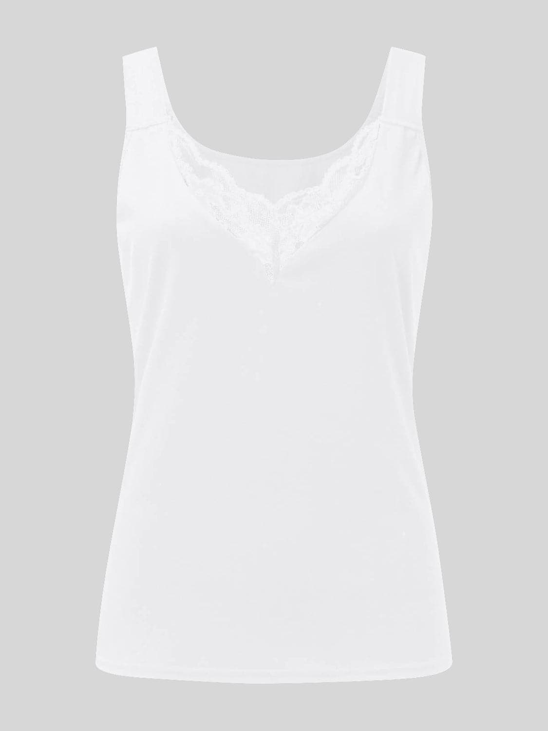 Full Size Lace Detail Sweetheart Neck Tank.