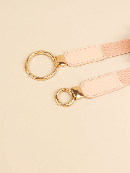 Double Ring Buckle Elastic PU Belt.