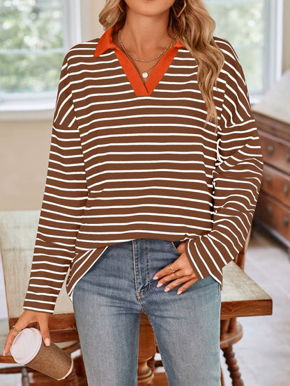 Chic striped long sleeve tee