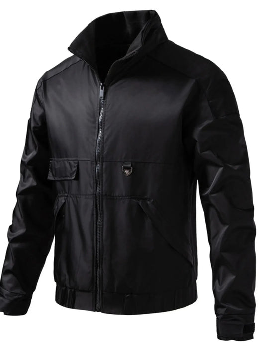 Men's Lightweight Casual Zip Up Jacket With Pockets 100 Percent Polyester Simply Love