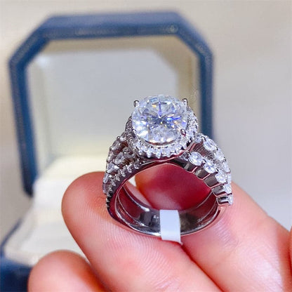 3 Carat Moissanite 925 Sterling Silver Layered Ring.