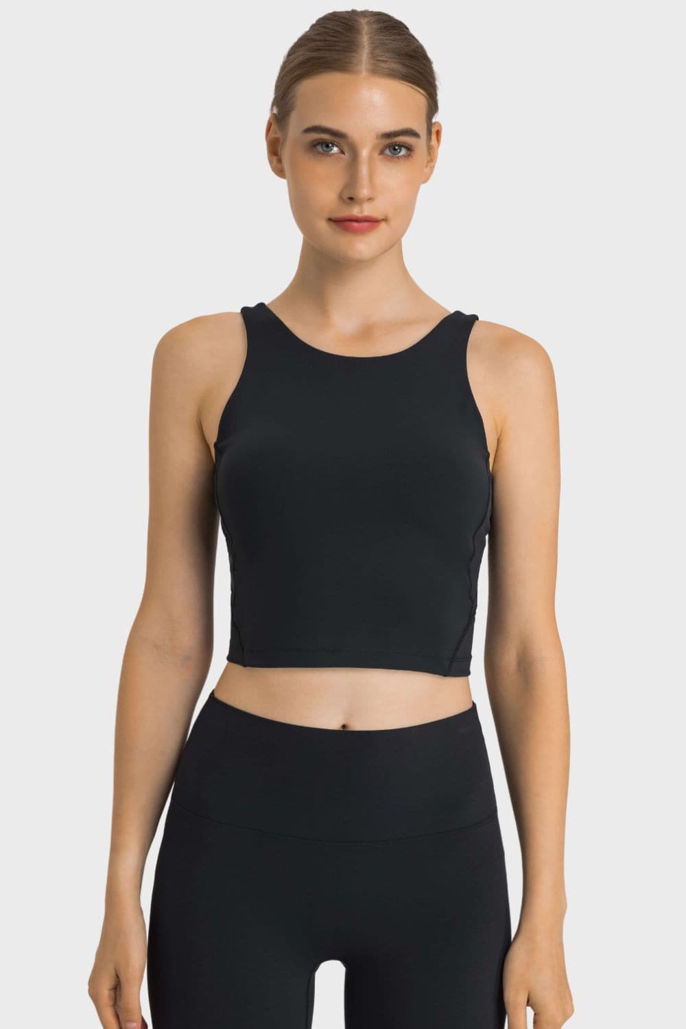 Feel Like Skin Highly Stretchy Cropped Sports Tank.