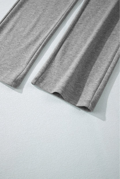 Light grey fleece pants with drawstring