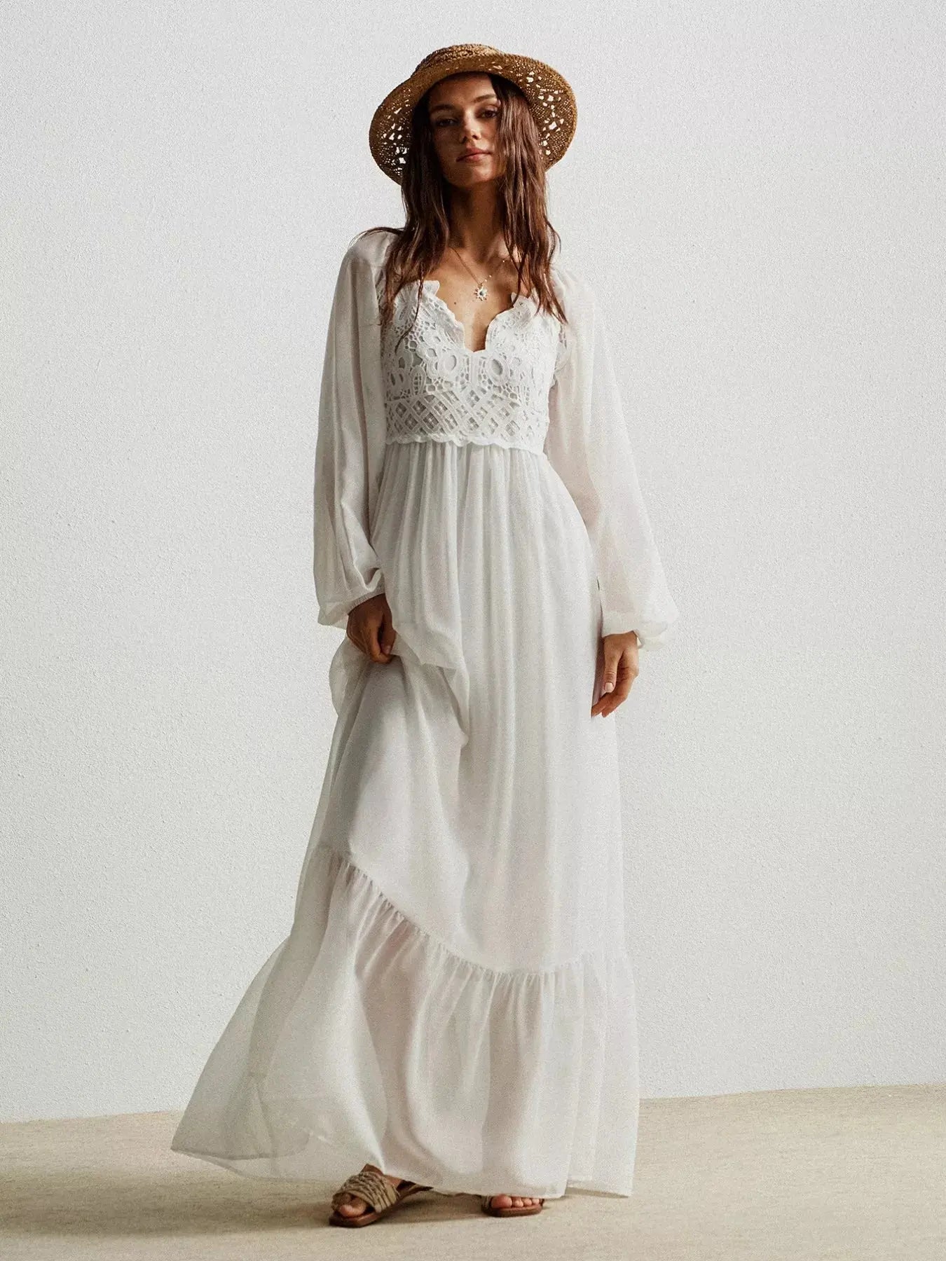 Boho Chic Crochet Lace Maxi Dress Simply Love