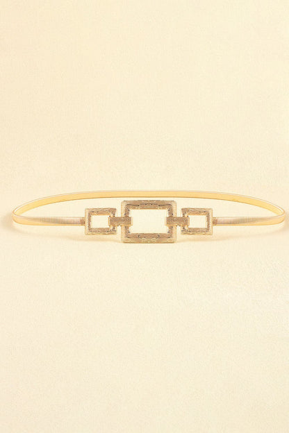 Square Shape Zinc Alloy Buckle Iron Belt.