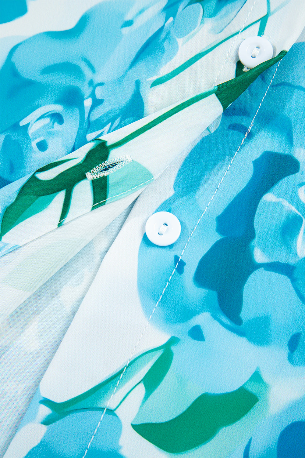 Premium Green Floral Frilled Collar Three Quarters Sleeve Elegant Shirt Dear-Lover Dropshipping