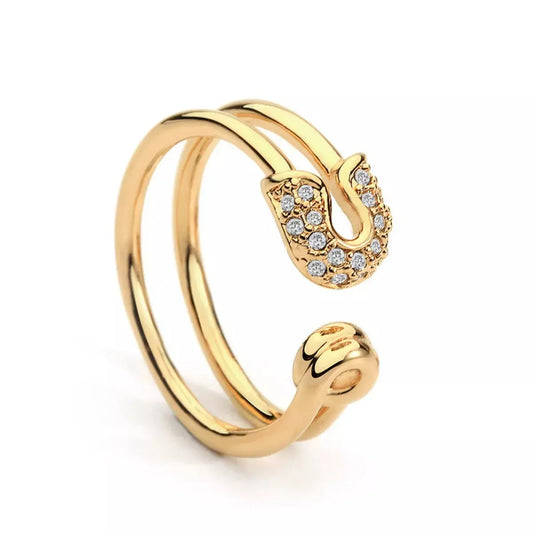 Zircon Double Band Open Ring Simply Love