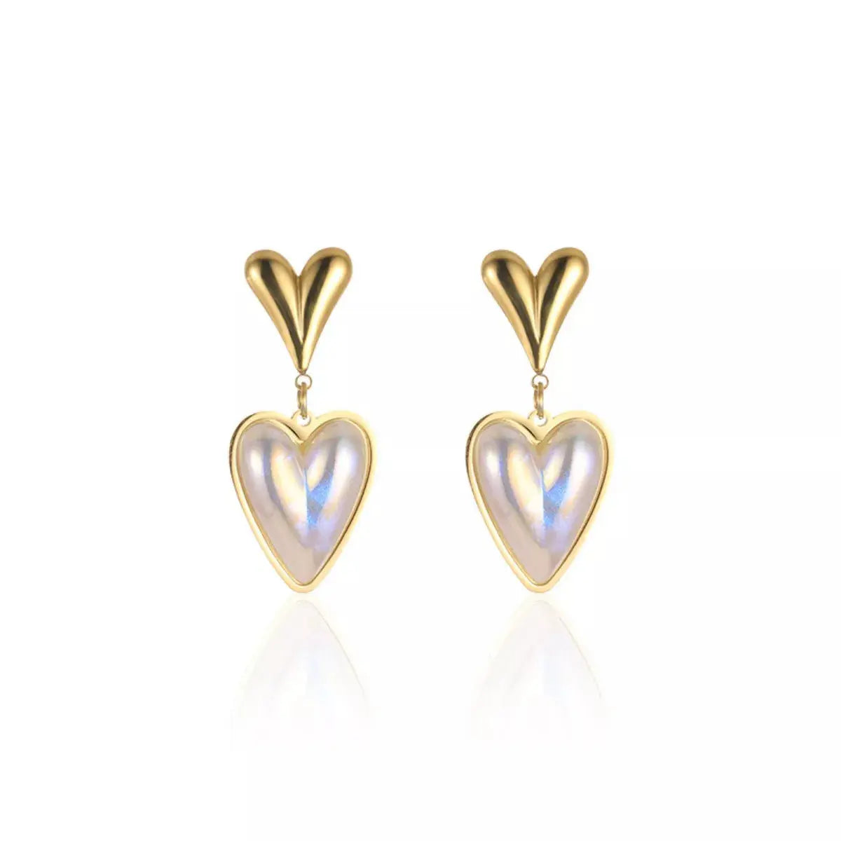 Heart-Shaped Pearl Drop Earrings Simply Love