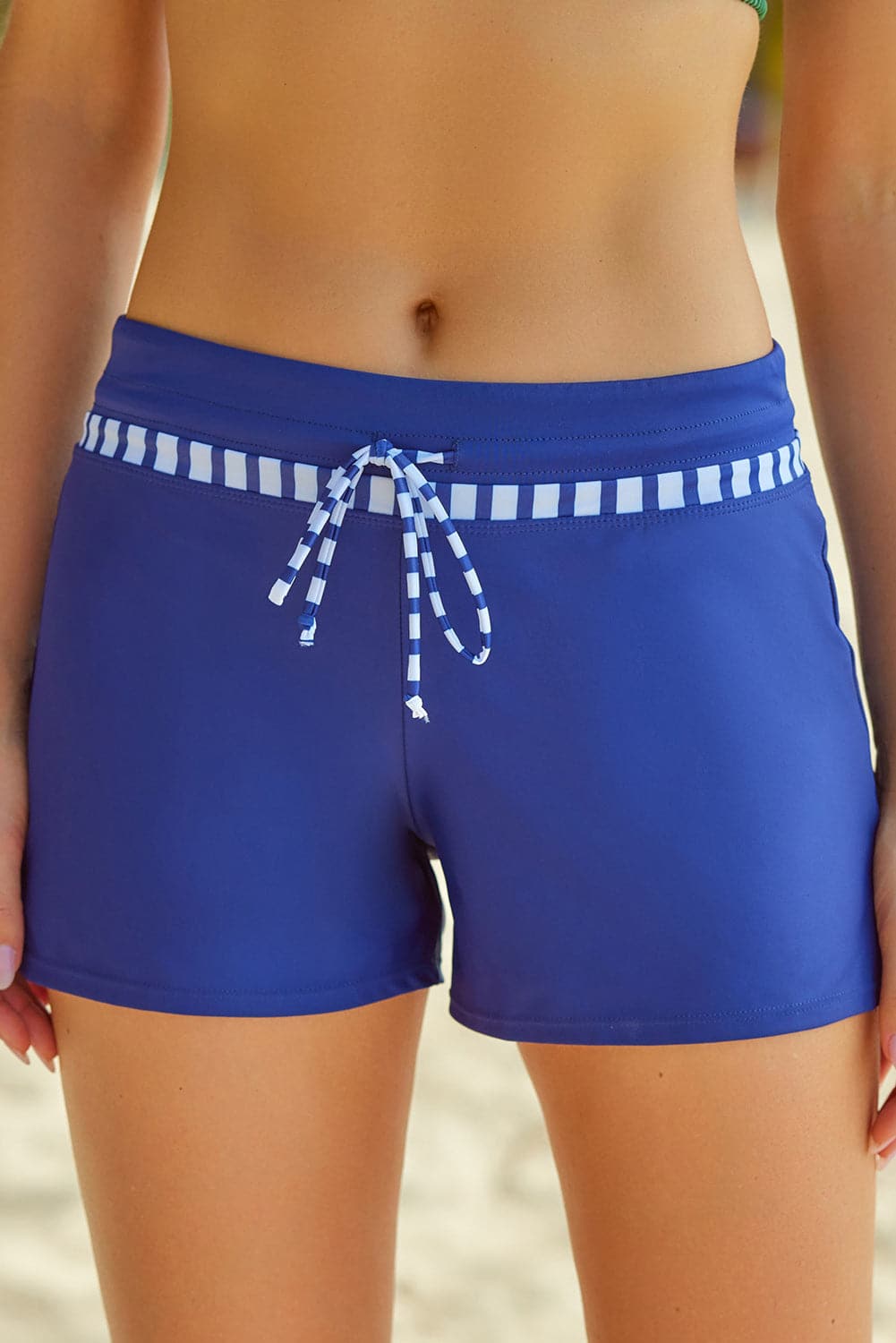 Full Size Run Contrast Drawstring Swim Bottoms.