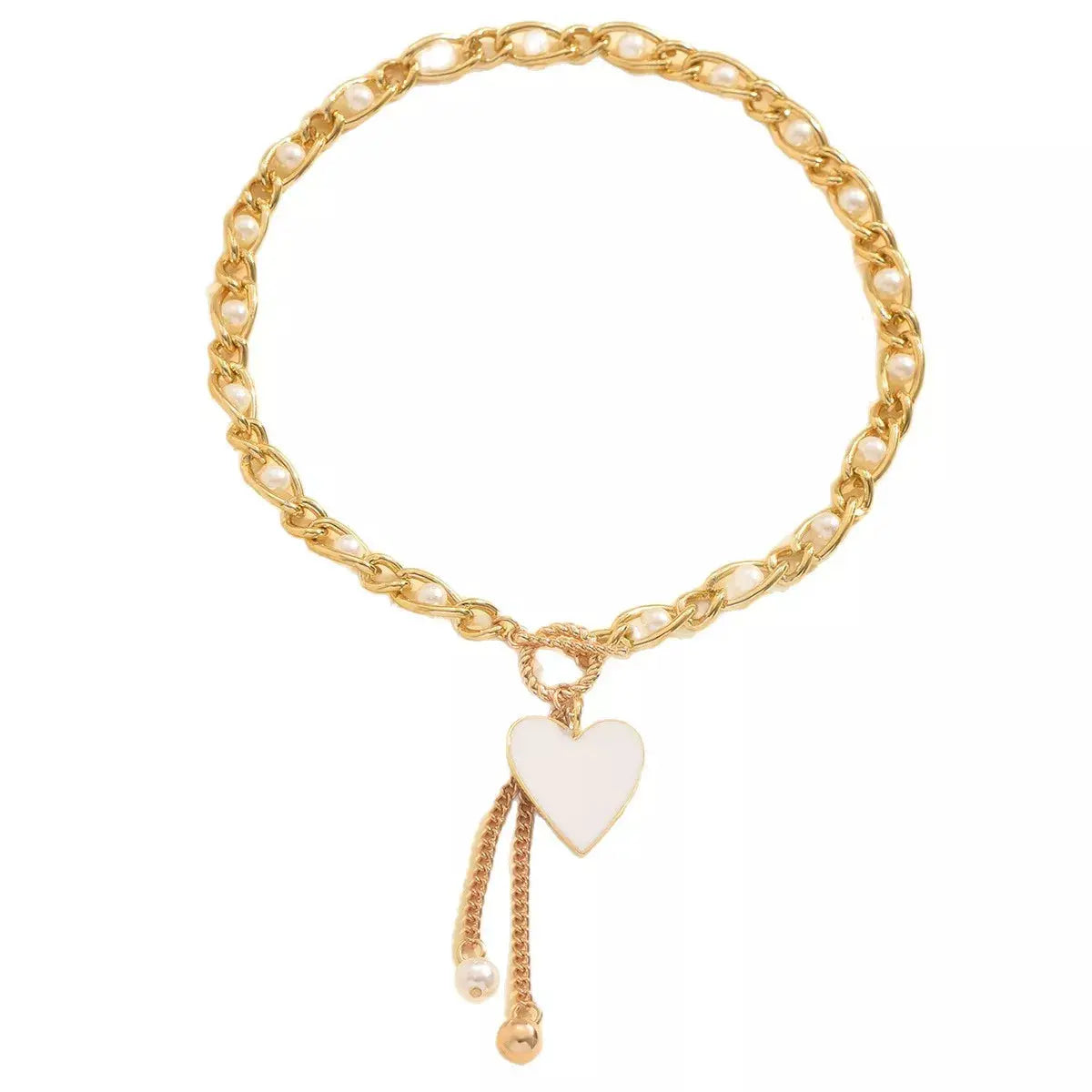 18K Gold-Plated Pearl Heart Necklace Simply Love