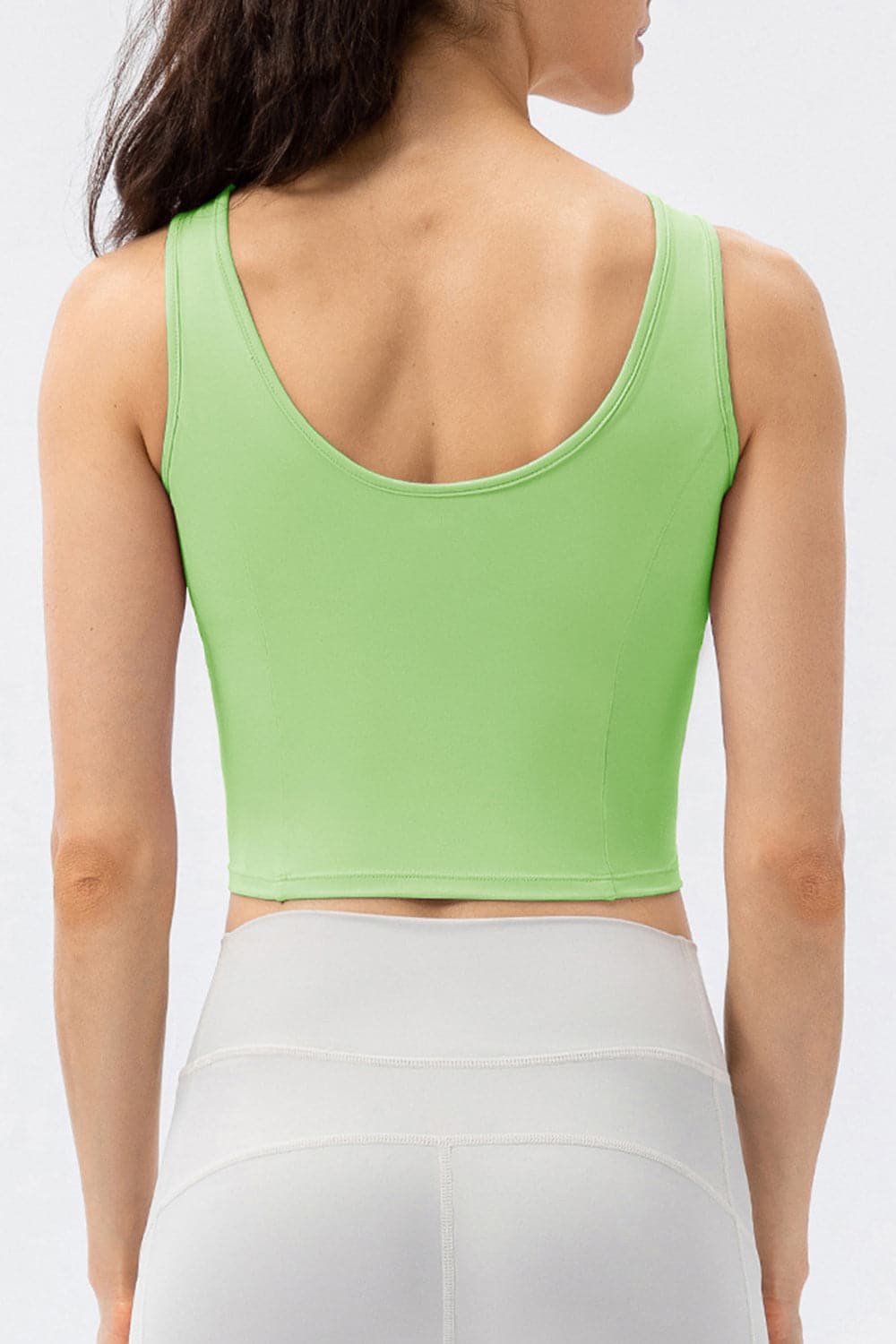 Round Neck Wide Strap Active Tank.