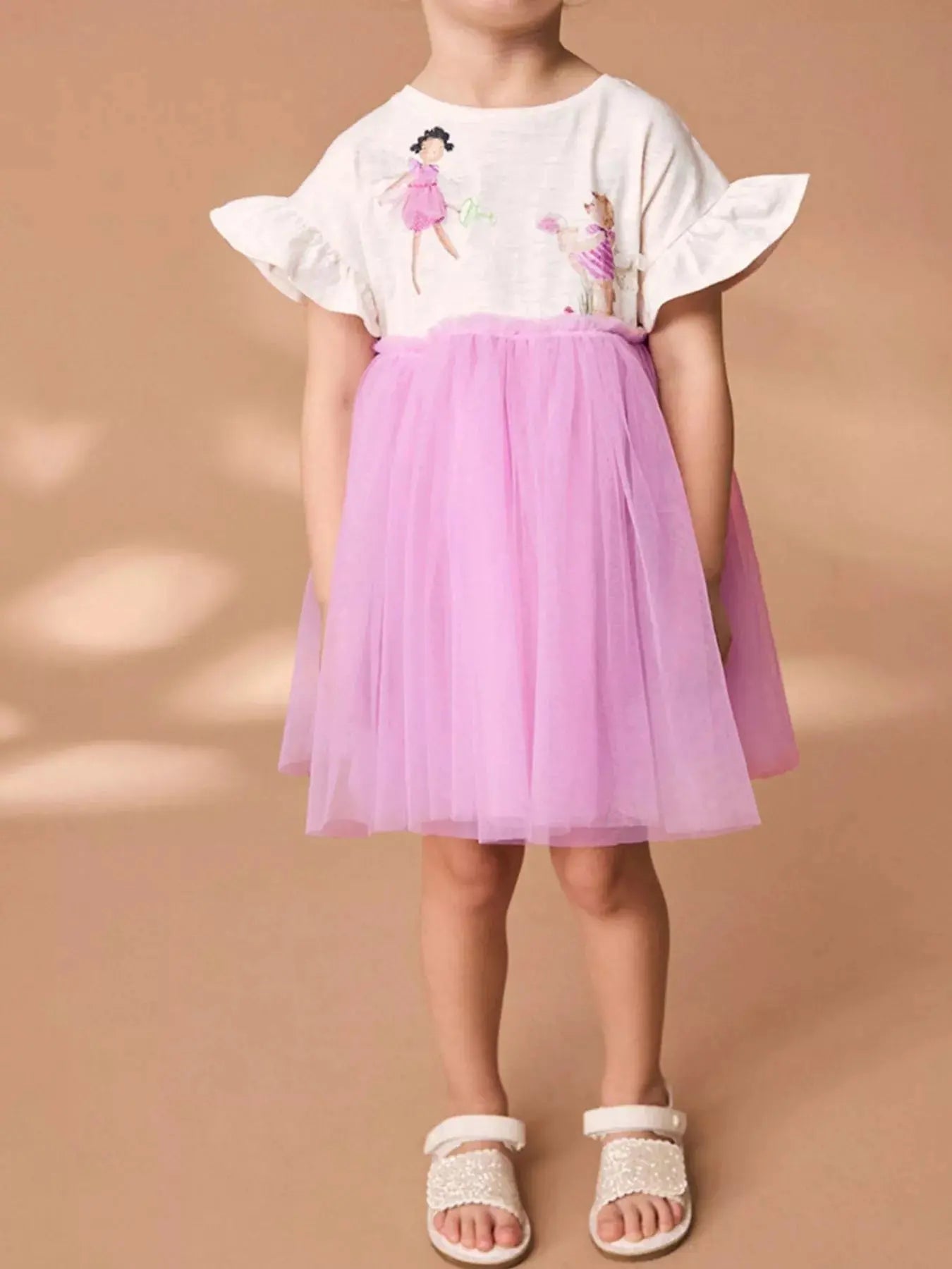 Children's Round Neck Ruffled Tulle Dress Simply Love