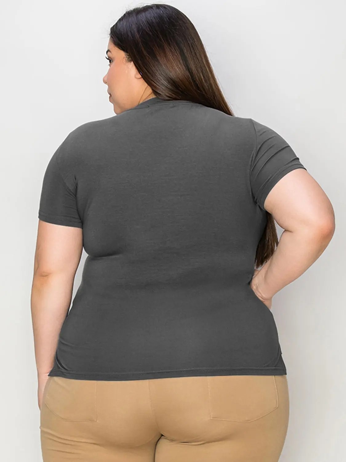 Basic Bae Full Size V-Neck High-Low T-Shirt - Love Salve