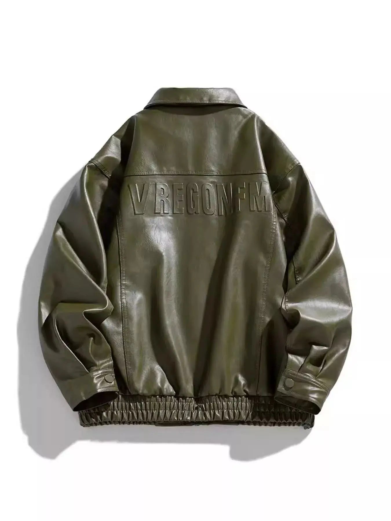 Men's Plus Size Collared Neck Leather Jacket Simply Love