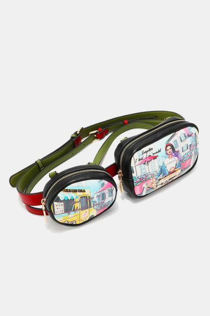 Nicole Lee USA Double Pouch Fanny Pack.