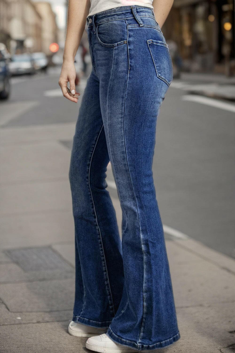 Plus Size High Waist Flare Jeans.