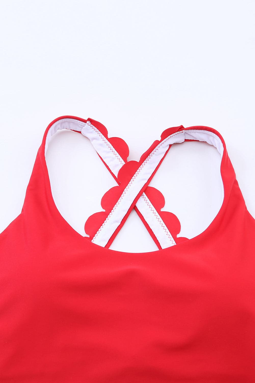 Crisscross Scoop Neck Swim Top.