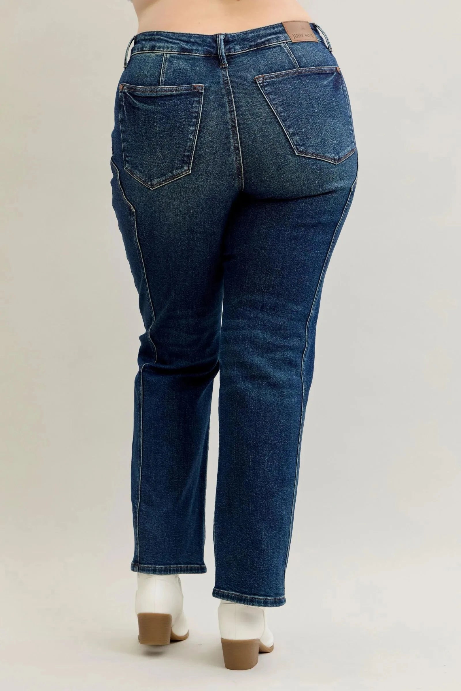 Judy Blue Full Size Seam Detail Straight Leg Jeans Plus Size Coco’s Tee Boutique