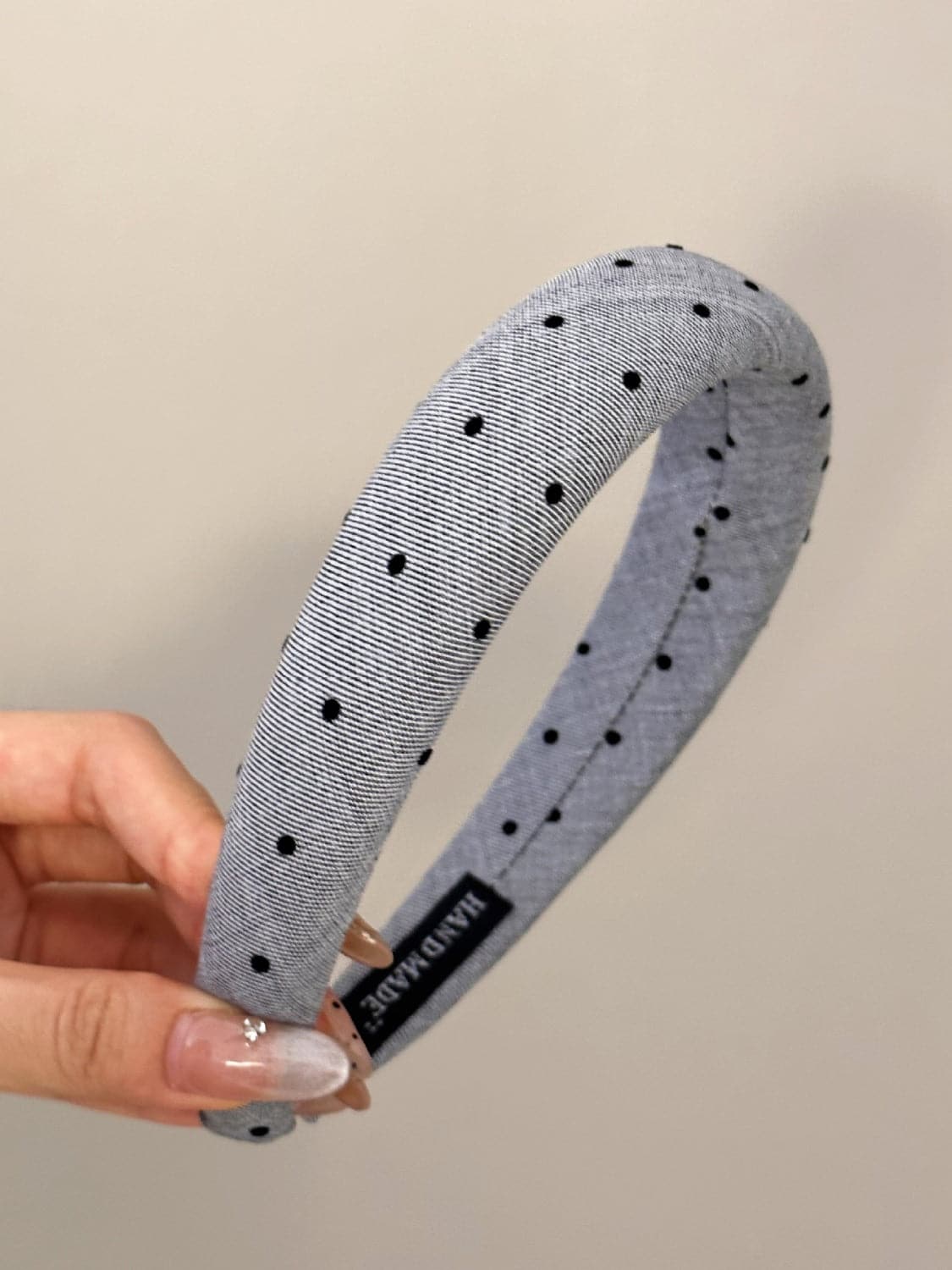 Polka Dot Polyester Wide Headband.