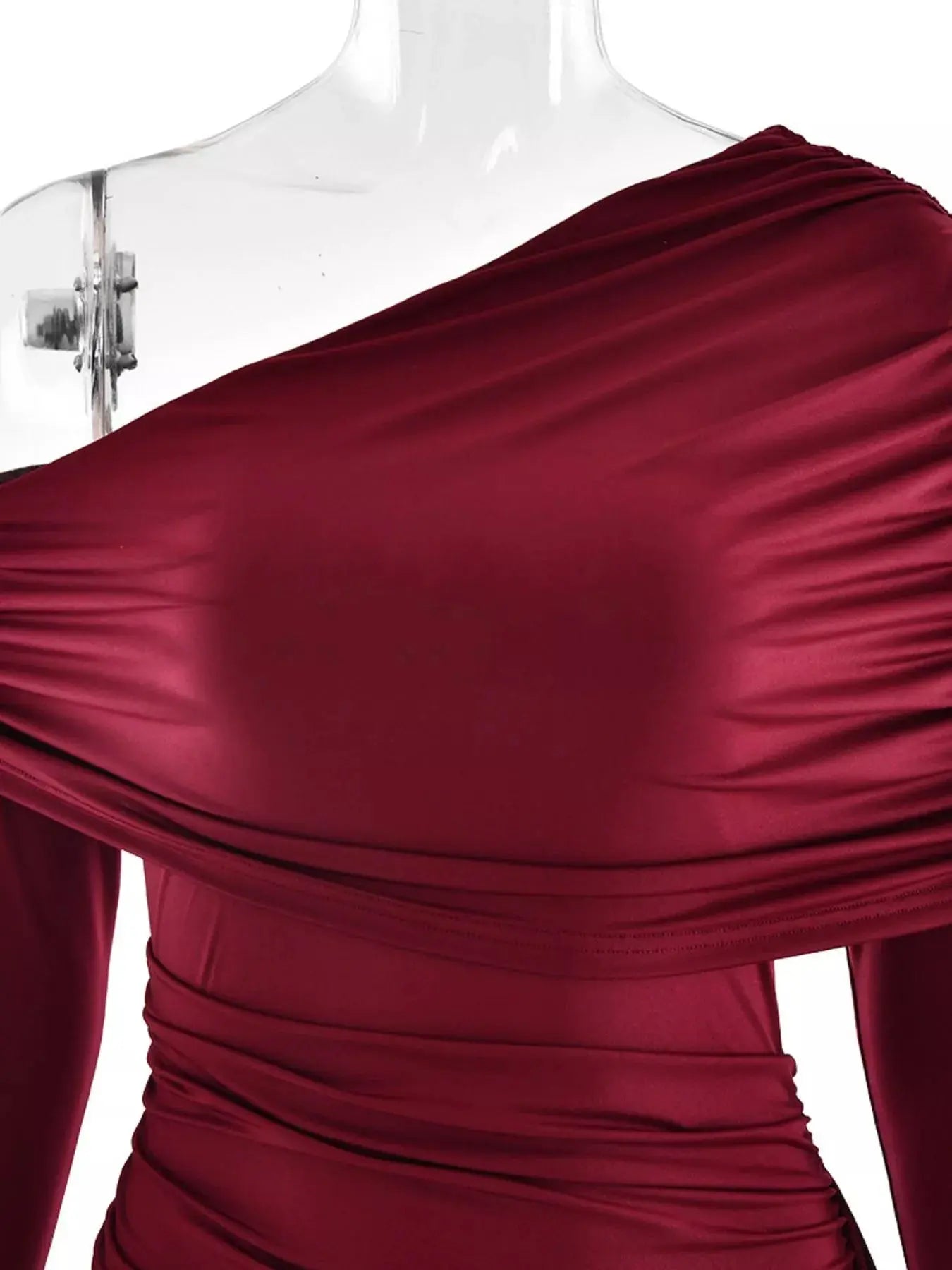 One-Shoulder Ruched Maxi Dress Simply Love