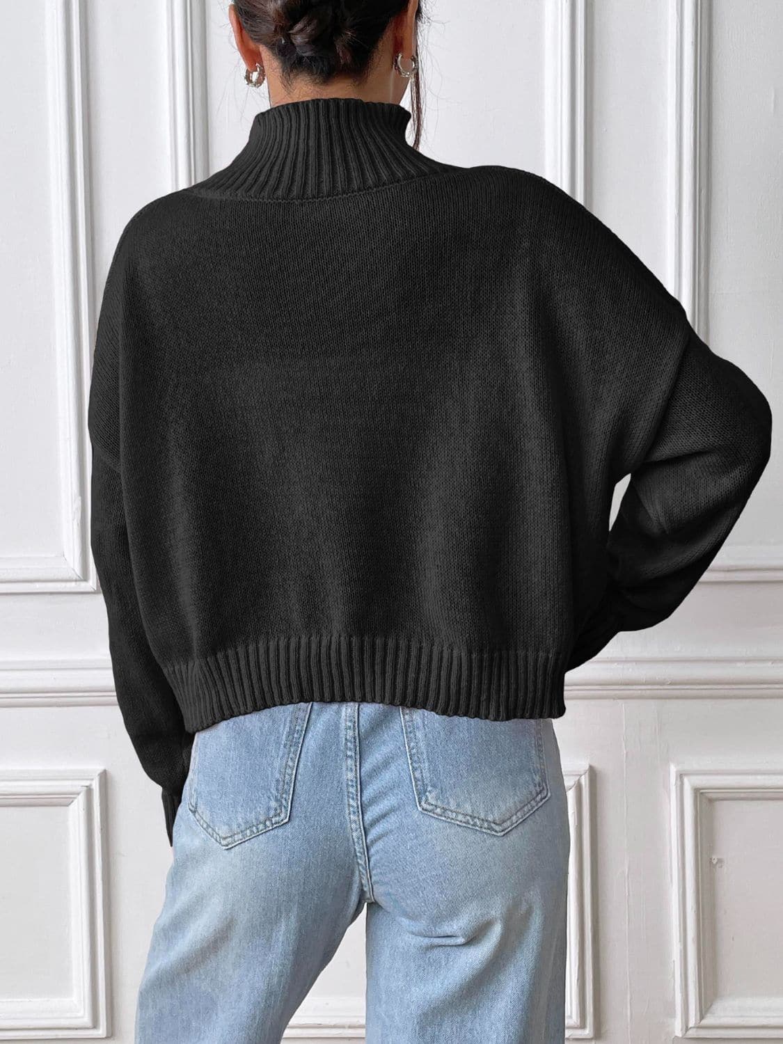 Charming heart turtleneck sweater for cozy elegance